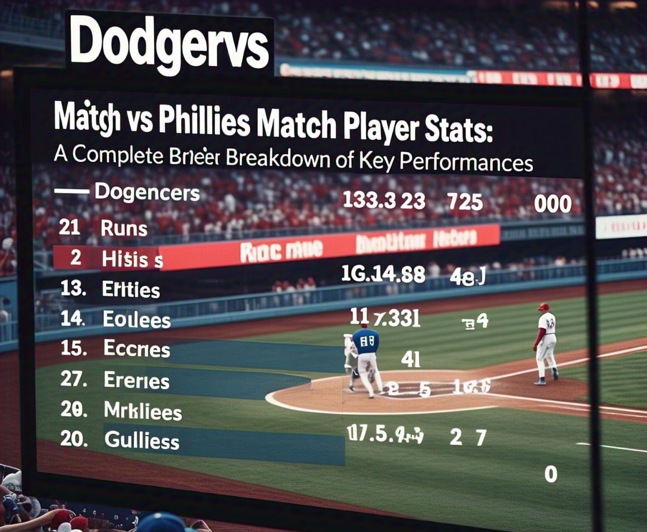 dodgers vs phillies match player stats